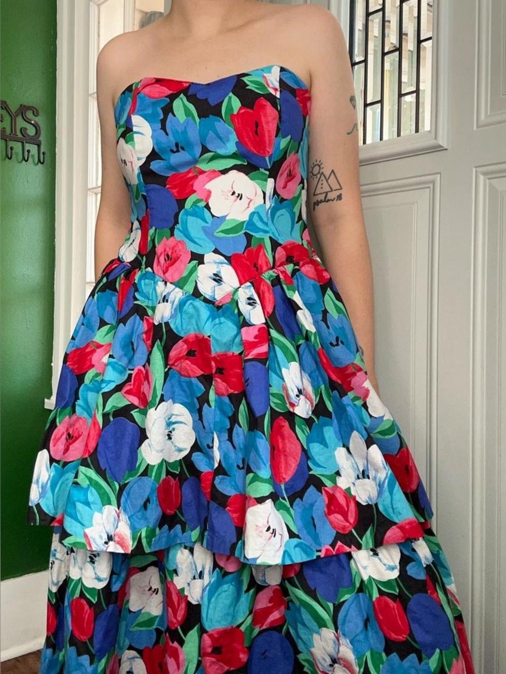 Vintage 80s floral dress